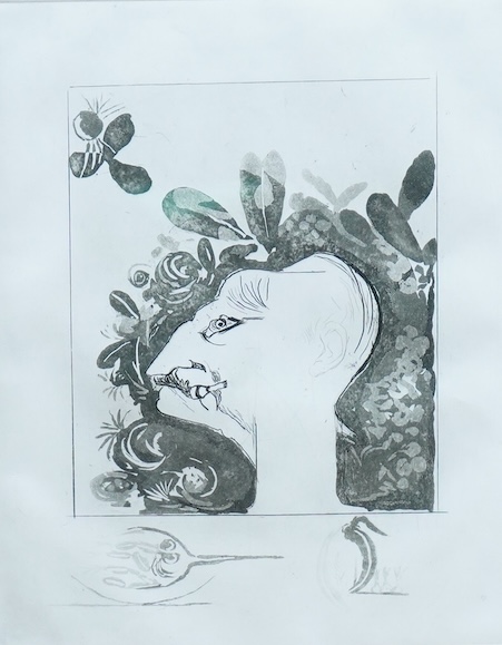 Graham Sutherland (1903-1980), 'Man Smoking', signed and dated '73 in pencil, limited edition, VII/XII, etching with aquatint, blindstamped lower left, 47 x 32cm